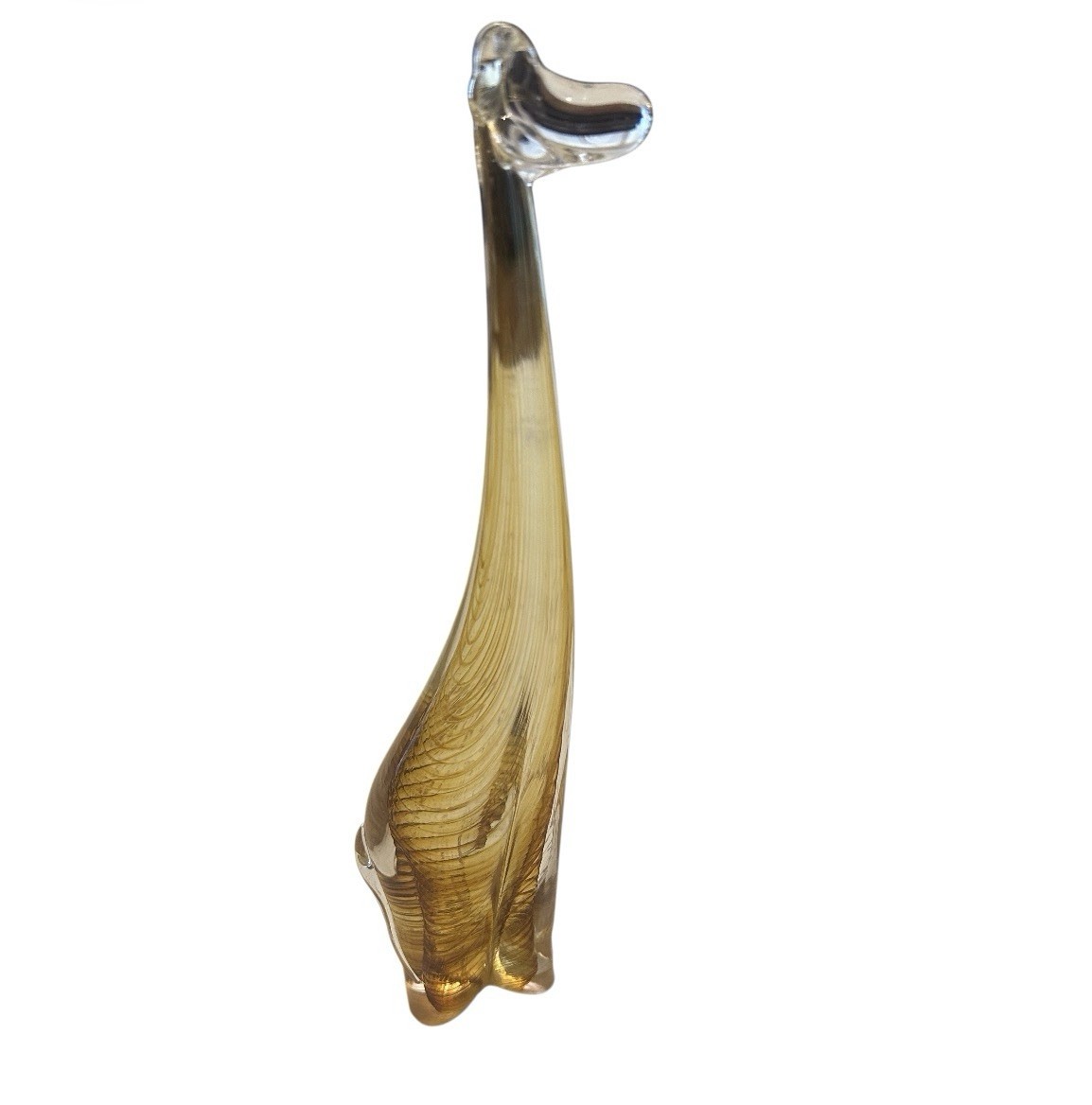 RARE VINTAGE Signed Kenneth Marine Art Glass Giraffe Figure