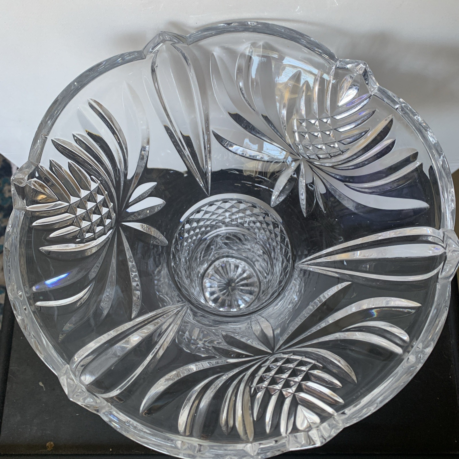 Vintage Shannon Crystal By Godinger 12″ Centerpiece Vase Cut Lead Crystal Heavy