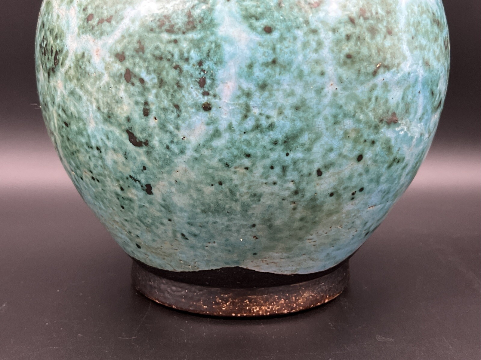 Early Ben Owen III NC Pottery Chinese Blue 10 1/4″ Han Vase -Signed 1989
