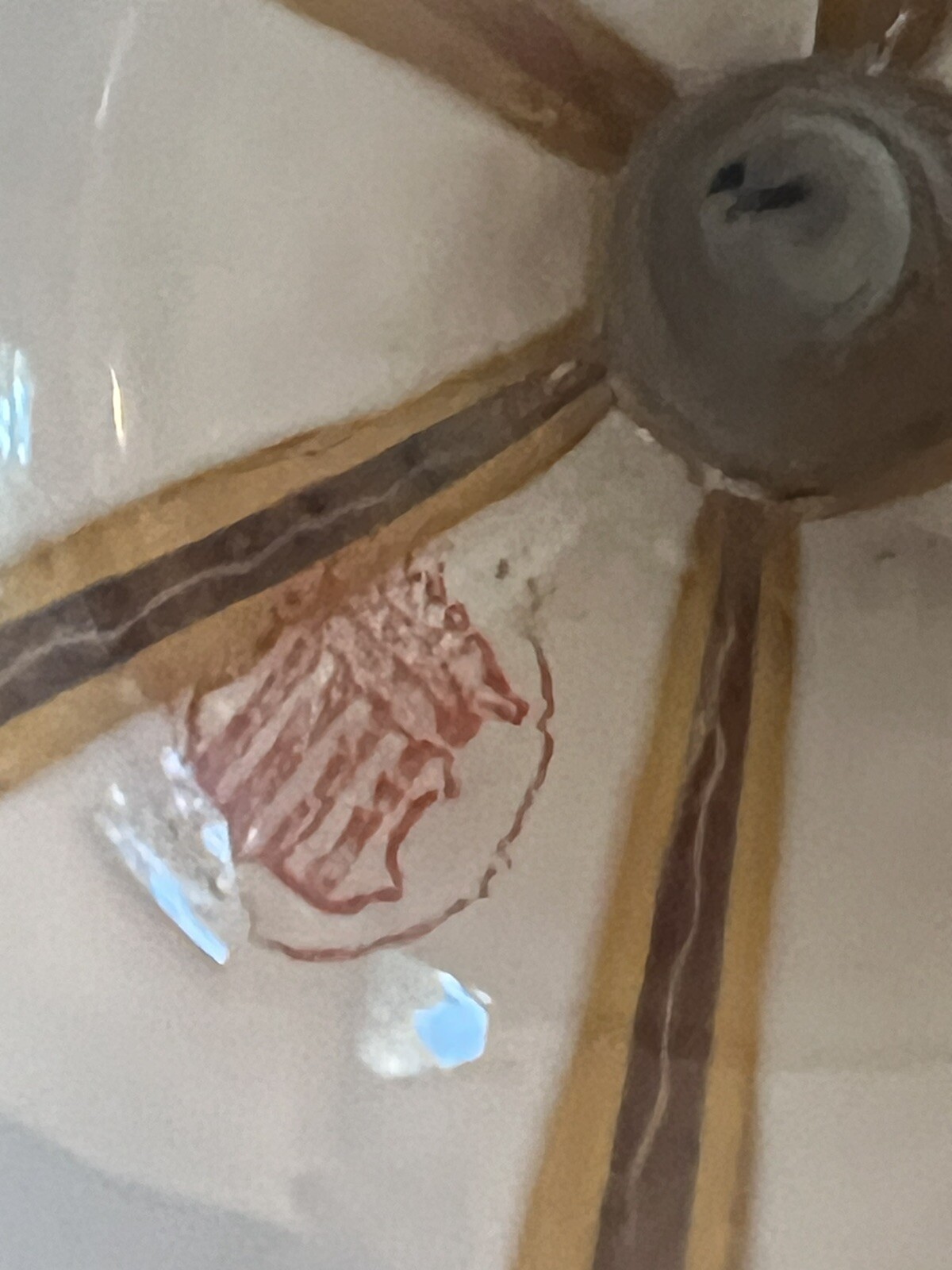 Antique Bohemian Czech Vase Handpainted Enamel Repaired Signed As Is Wheel cut