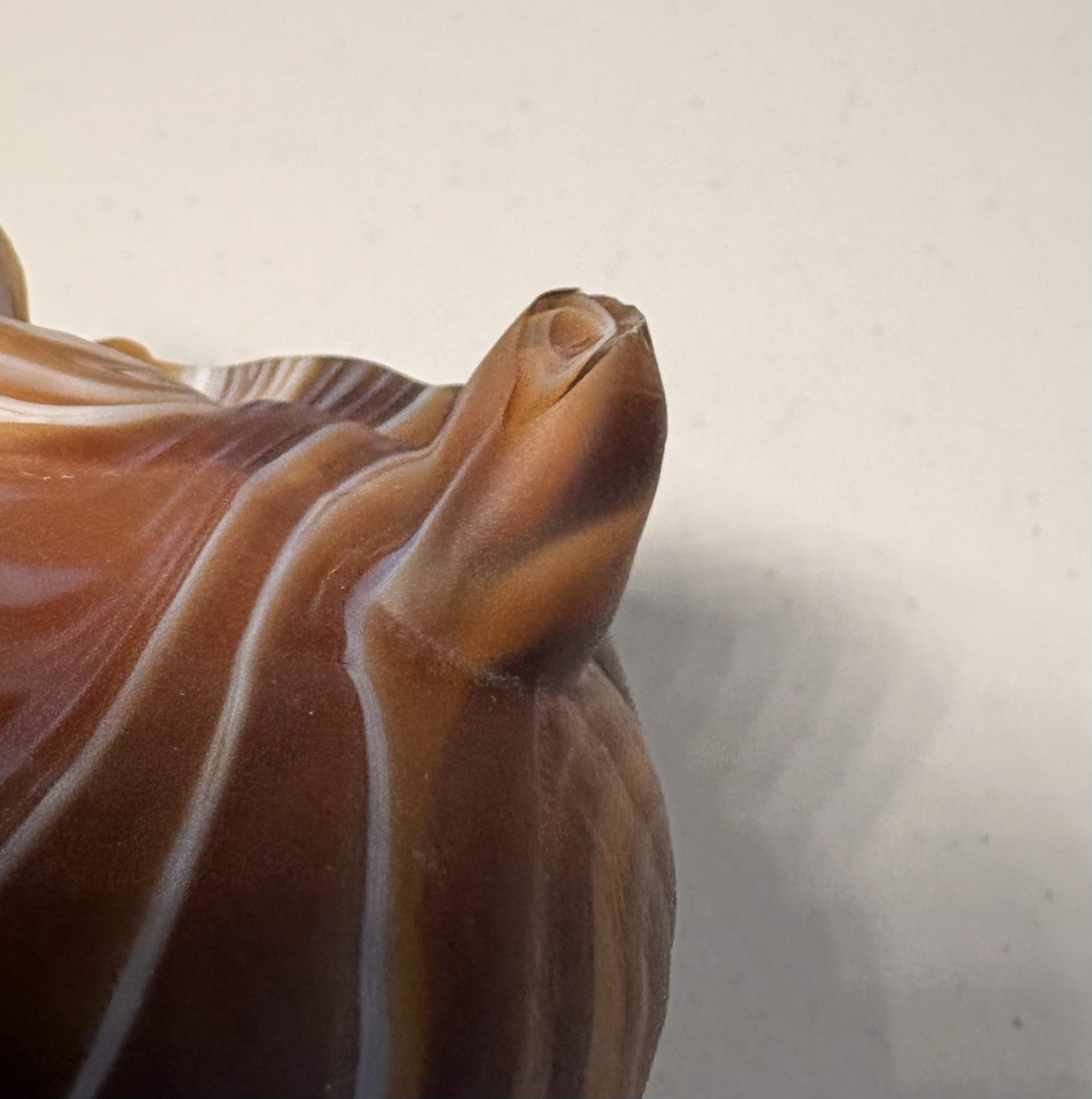 Vintage Imperial Caramel Slag Glass Owl Covered Dish AS-IS Chipped Ear w/Labels