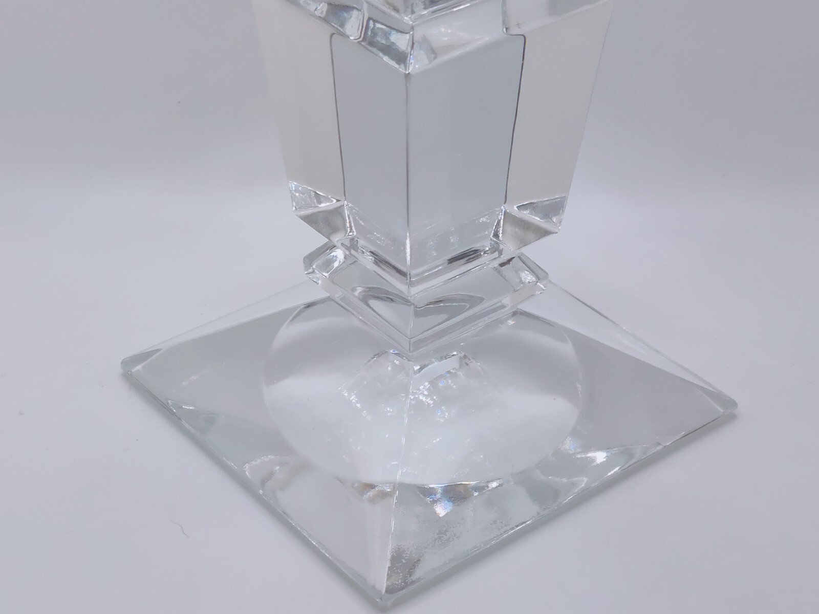 Vintage Large Lead Crystal 7 3/4” T Pedestal Base Taper Candle Stick Holder
