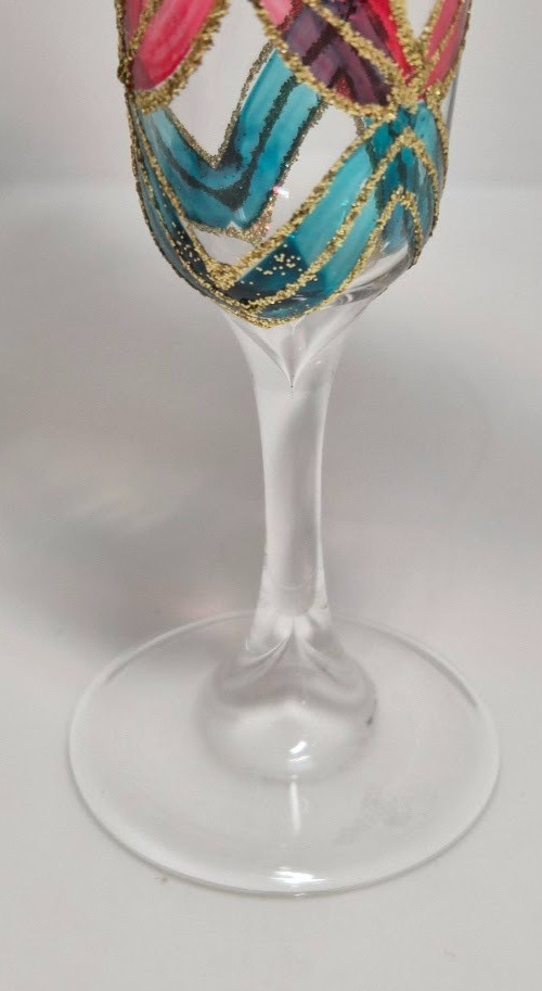 Waterford Crystal Champagne Flute Ornament Hand Painted Gold Trim Holiday Decor