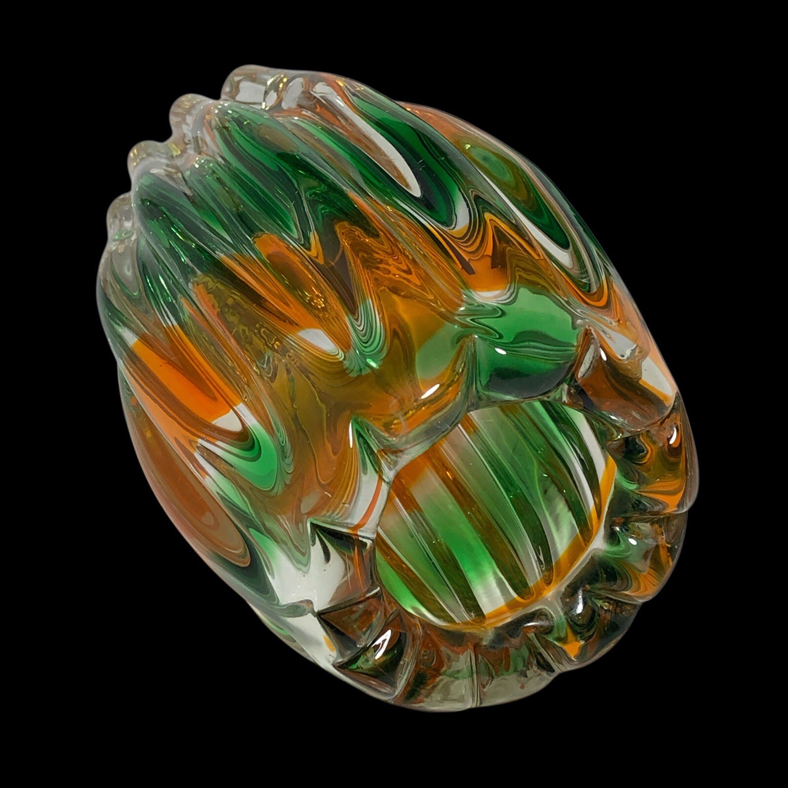 Vintage Mid Century Modern 1960s Sanyu Japan Art Glass Narumi Fantasy Vase NM