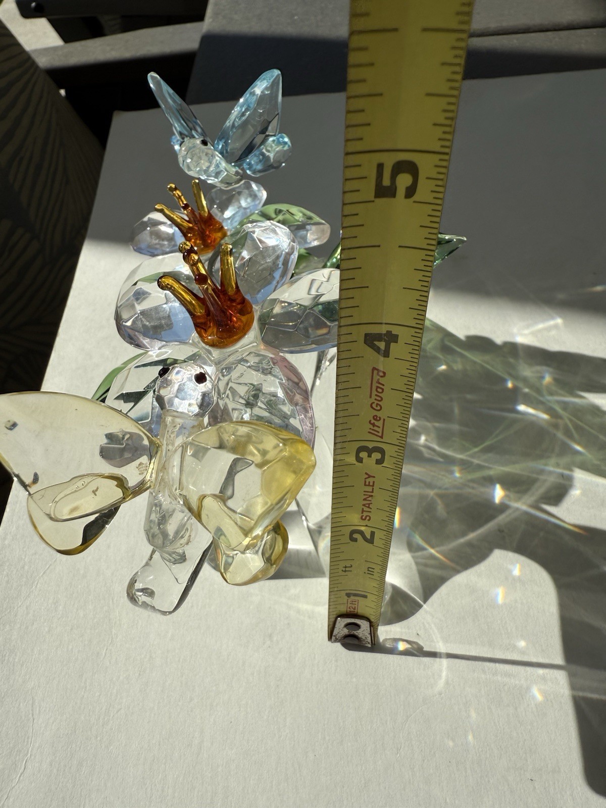 Vintage Shannon Crystal by Godinger “Flowers and Butterflys” Crystal Sculpture