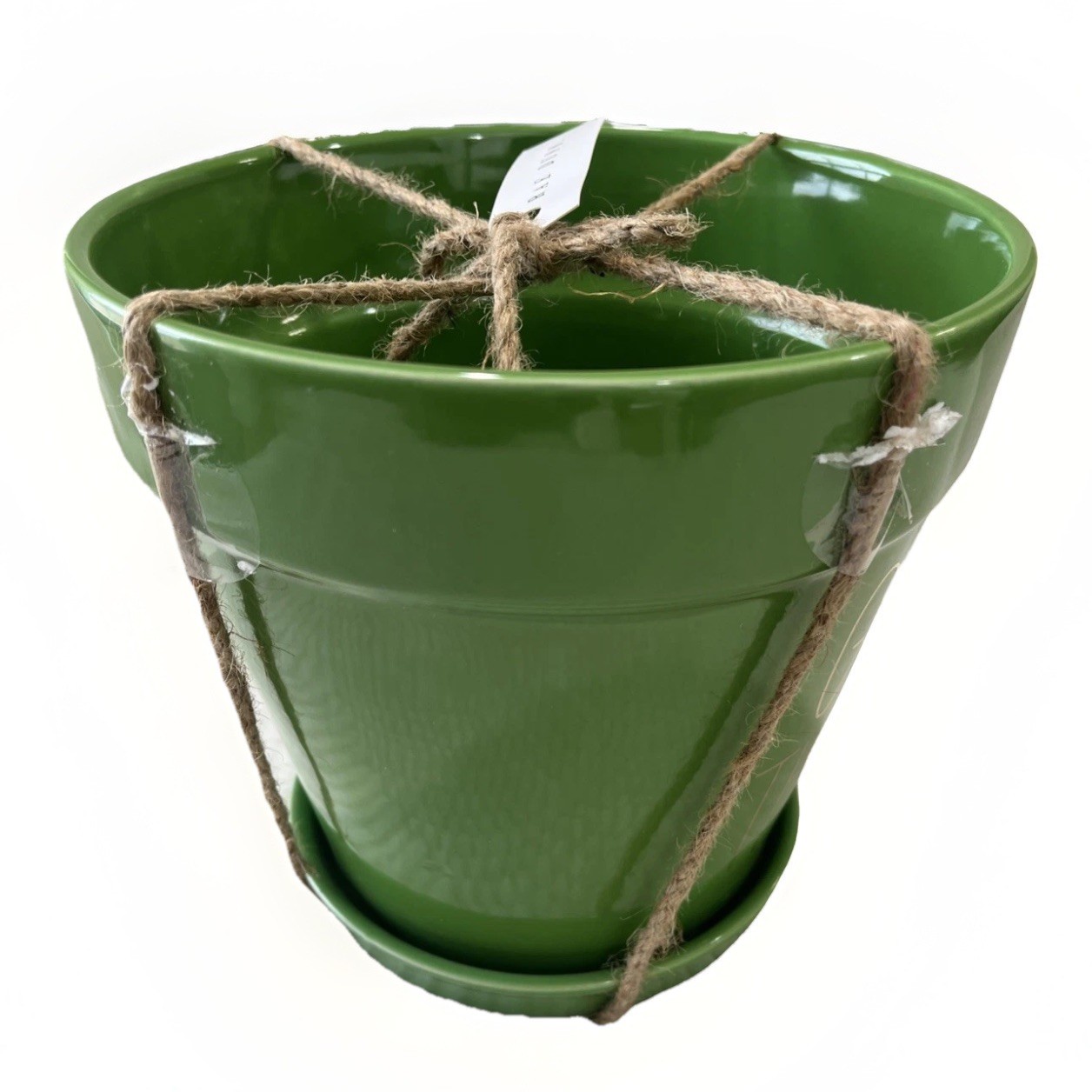 Rae Dunn Planter Pot GREEN THUMB 8 Inch Farmhouse Spring Flowers Plants Gold LL
