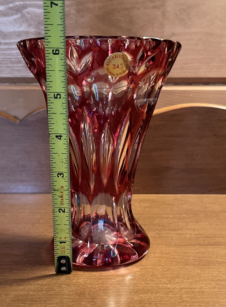 Bleikristall Cranberry Pink Vase 6.25″