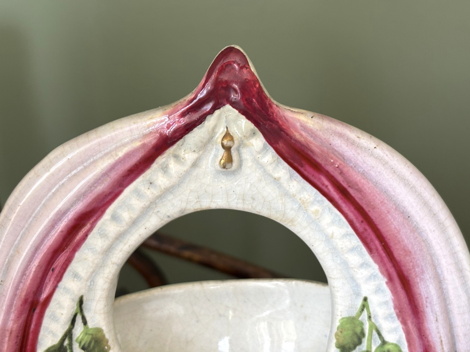 C1860 Antique Staffordshire Gelert Dog Watch Holder #2