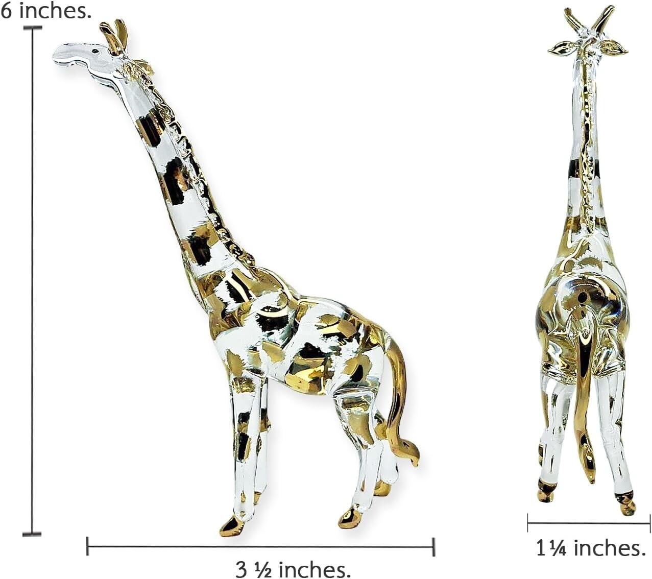 6″ H Giraffe Figurine Collectible Glass Wildlife Animal Miniature Crystal Safari
