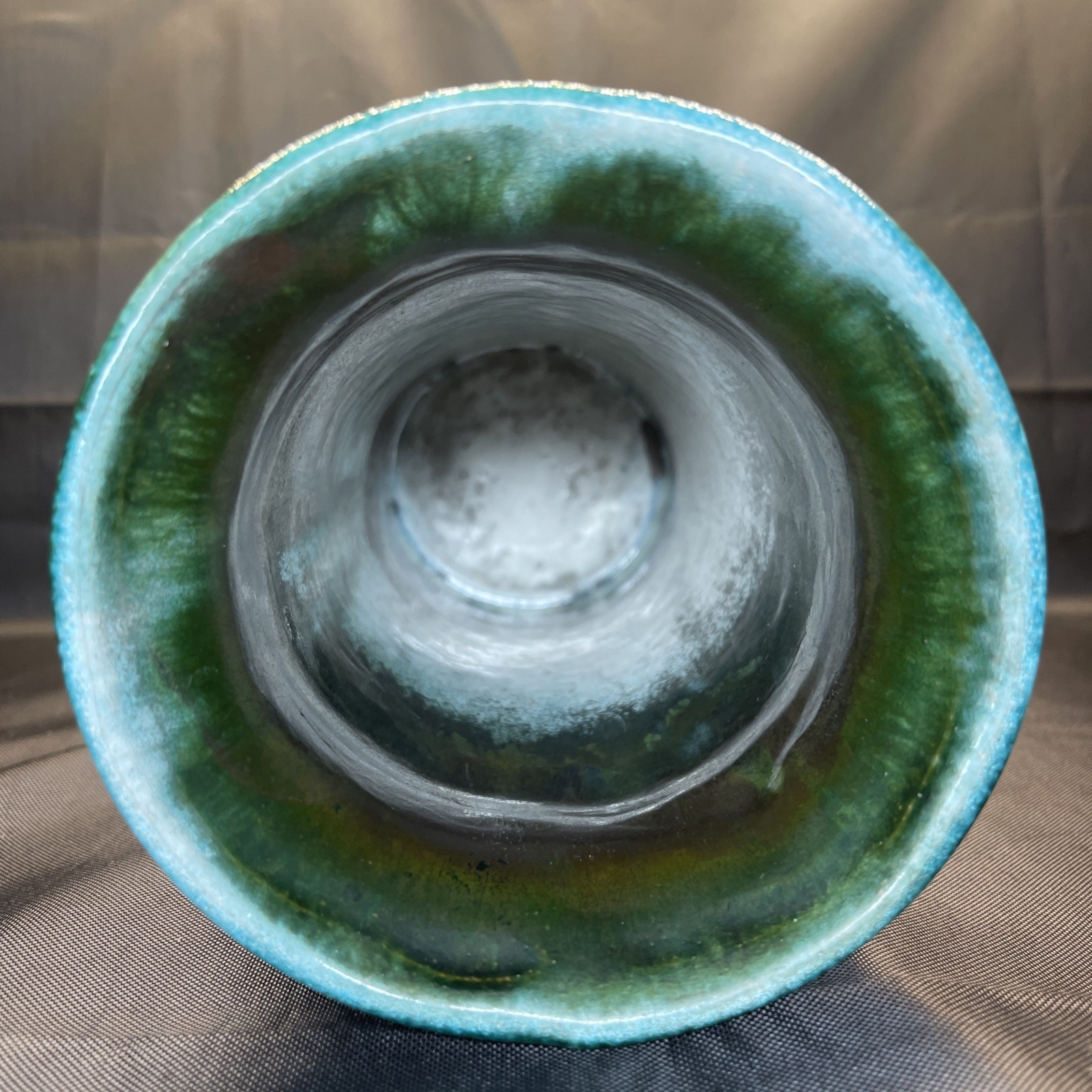 Signed Evans Vase Raku Studio Art Pottery Abstract 11.45″ Signed # 273