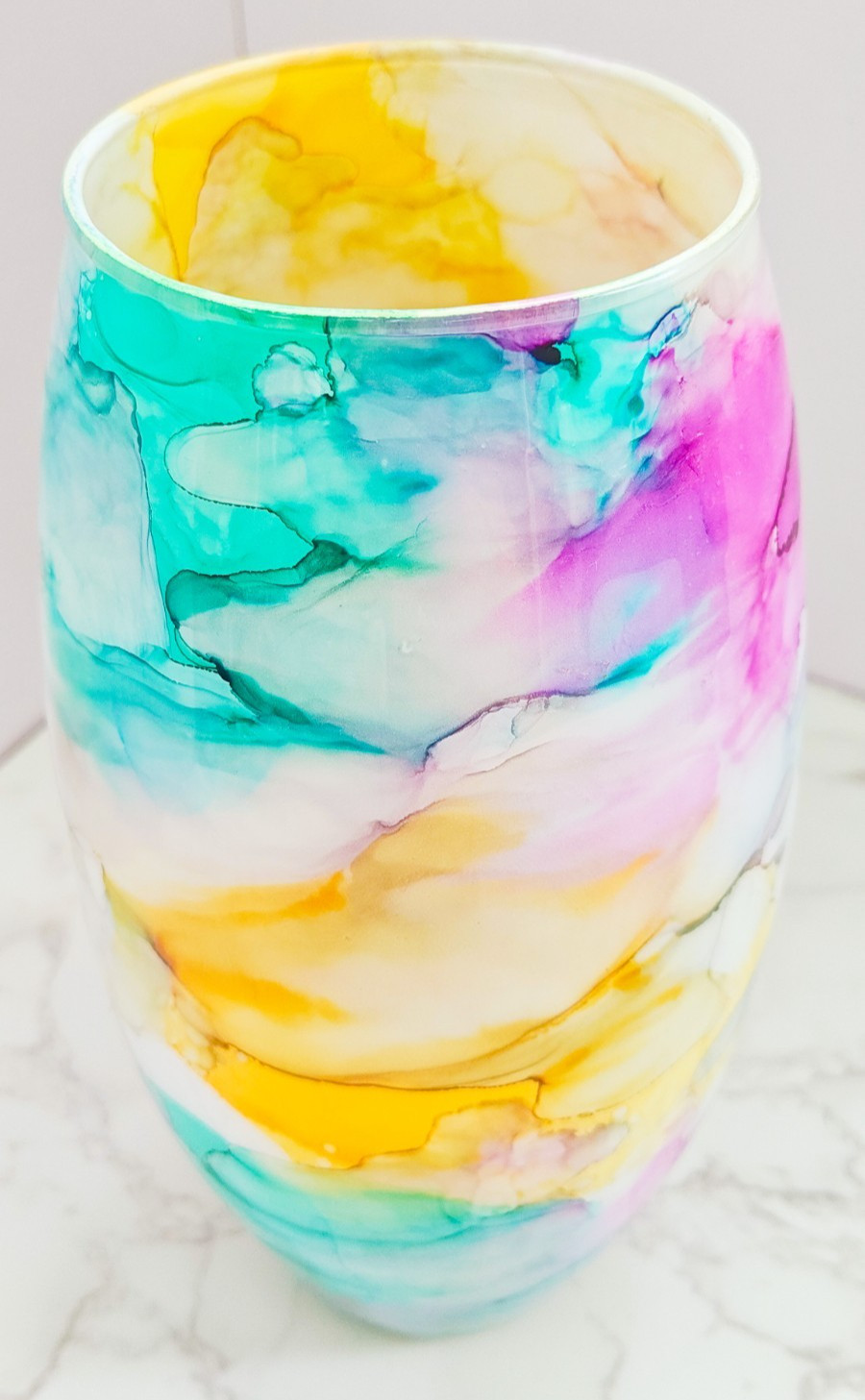 Murano Style Franco Italy Hand Blown Multicolor Art Glass Vase Abstract Design