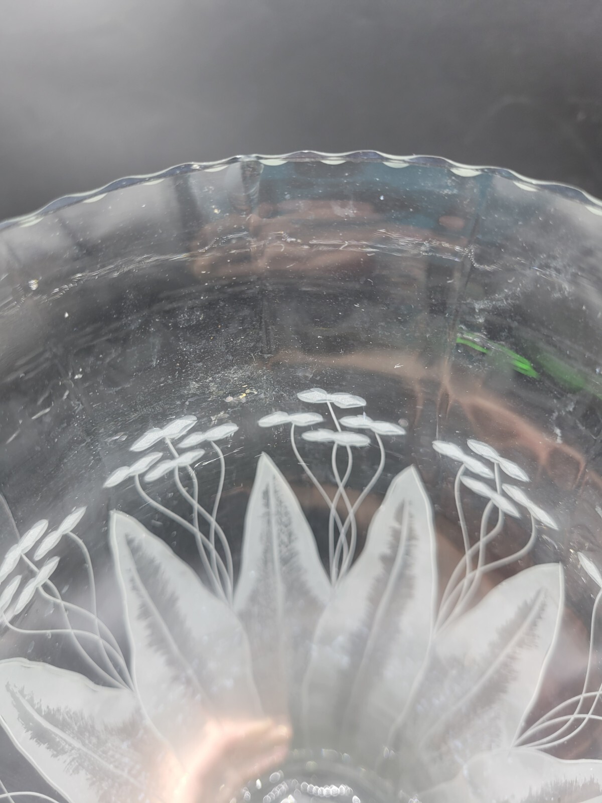Dorflinger Kalana Lily Pattern Etched Art Glass Vase American Brilliant Period