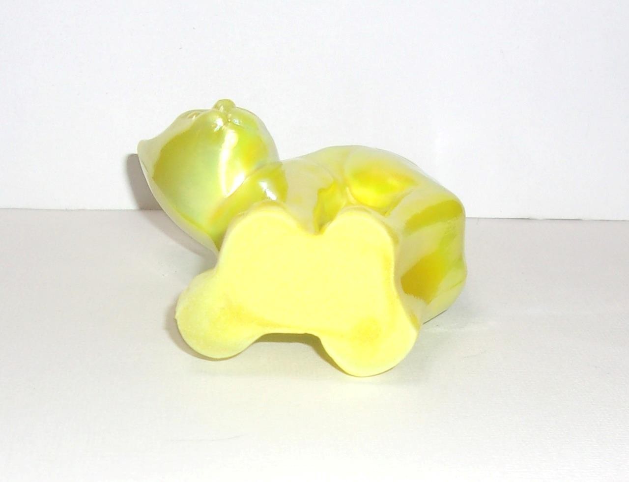 Fenton Glass Dandelion Yellow Carnival Halloween Scaredy Cat Kitten by Mosser
