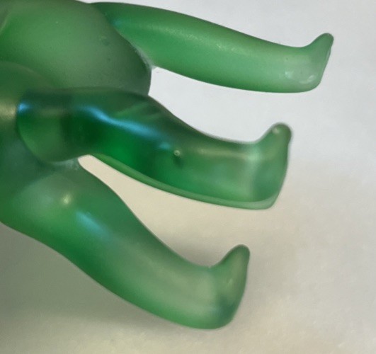 Vintage Frosted Green Satin Art Glass Puppy Dog Figurine Curly Tail Floppy Ears