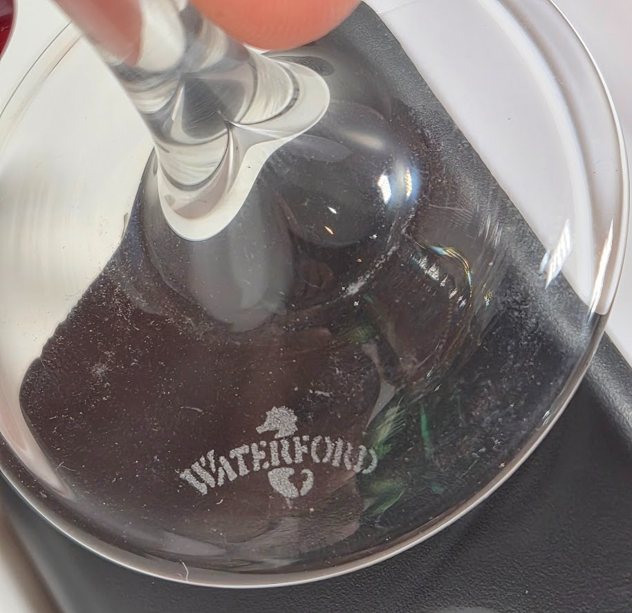 Waterford Crystal Champagne Flute Ornament Hand Painted Gold Trim Holiday Decor