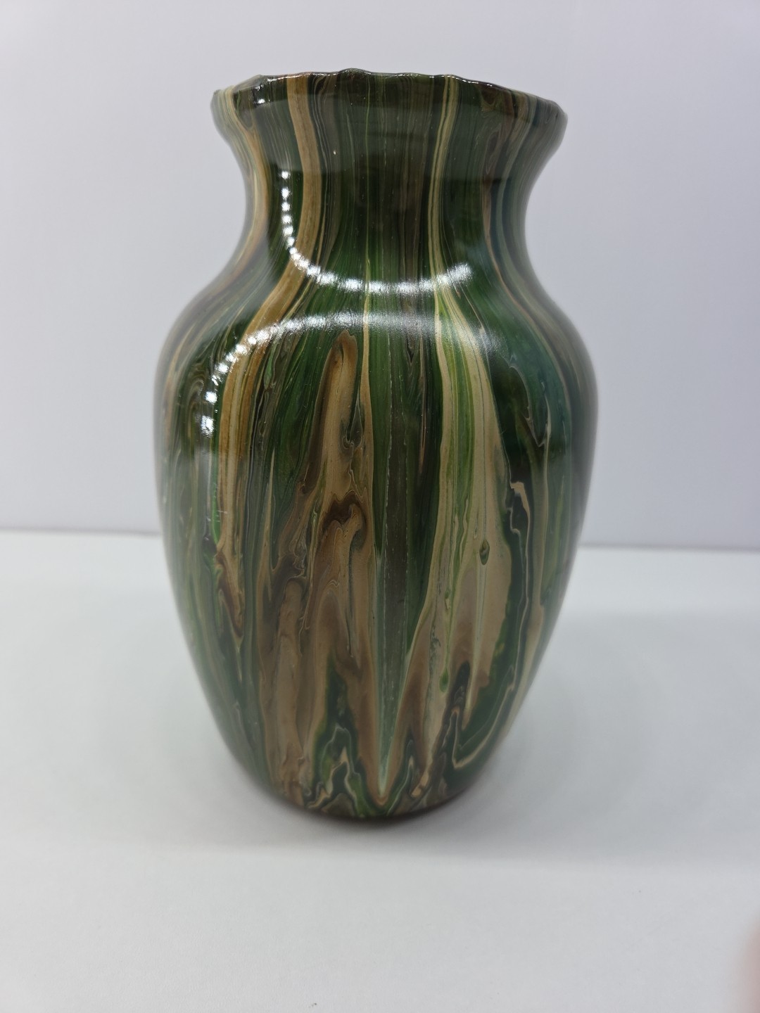 Pastel Vase Abstract Art Jardin Painted Glass Vase 7″ Hand Dipped One of a Kind