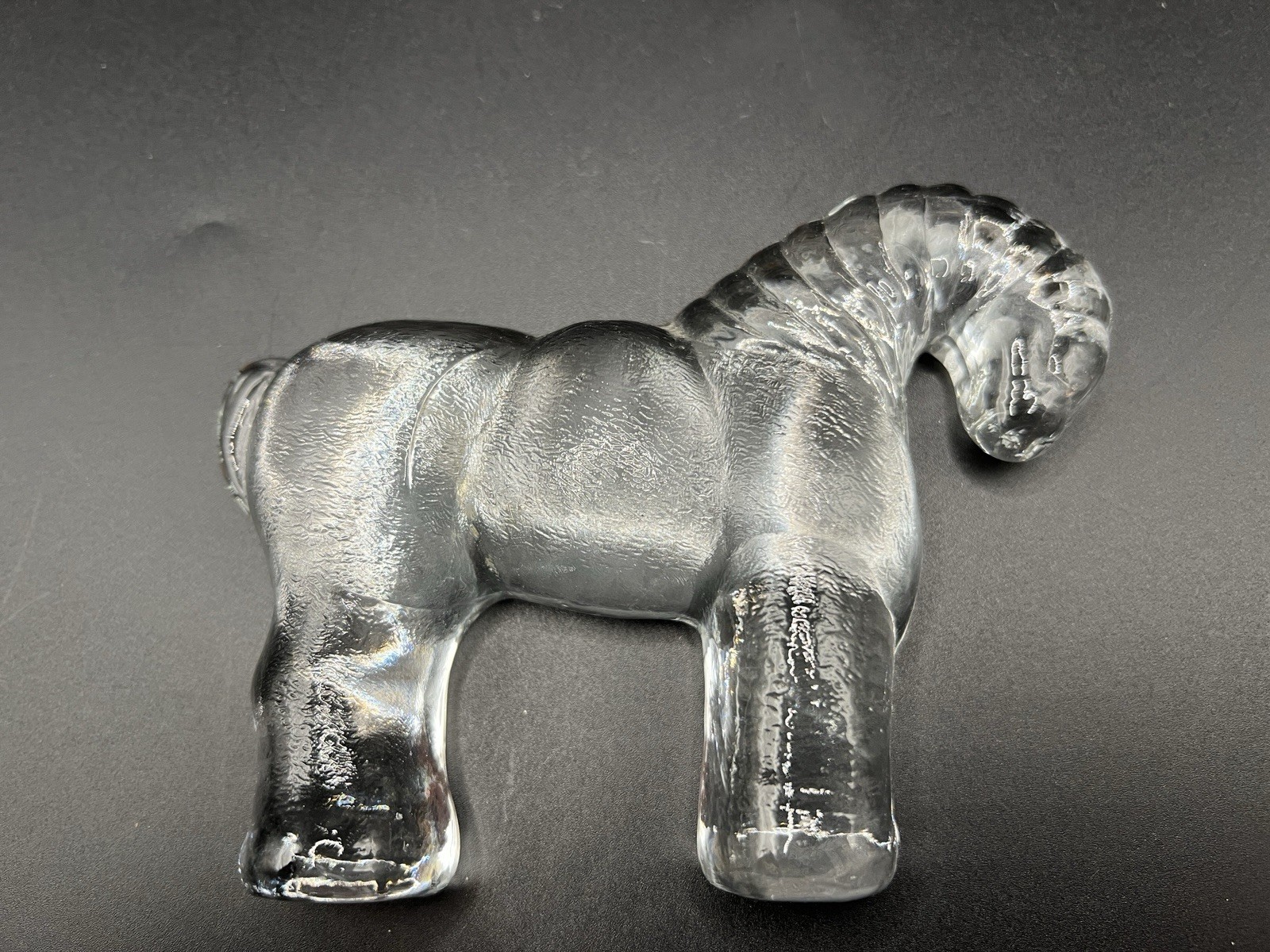 MID CENTURY KOSTA BODA Bertil Vallien Art Glass Horse MCM paperweight VG+++