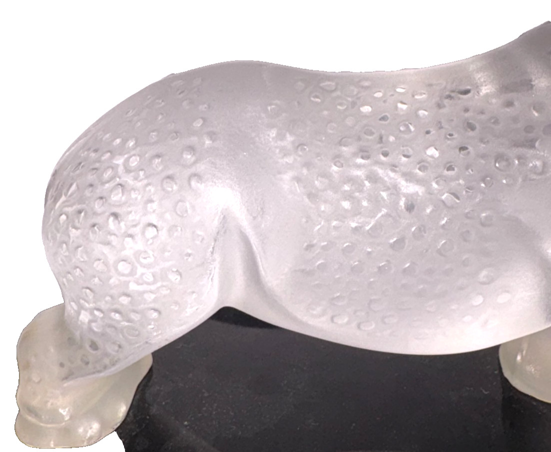 Lalique Crystal Toba Rhino on Black Plinth