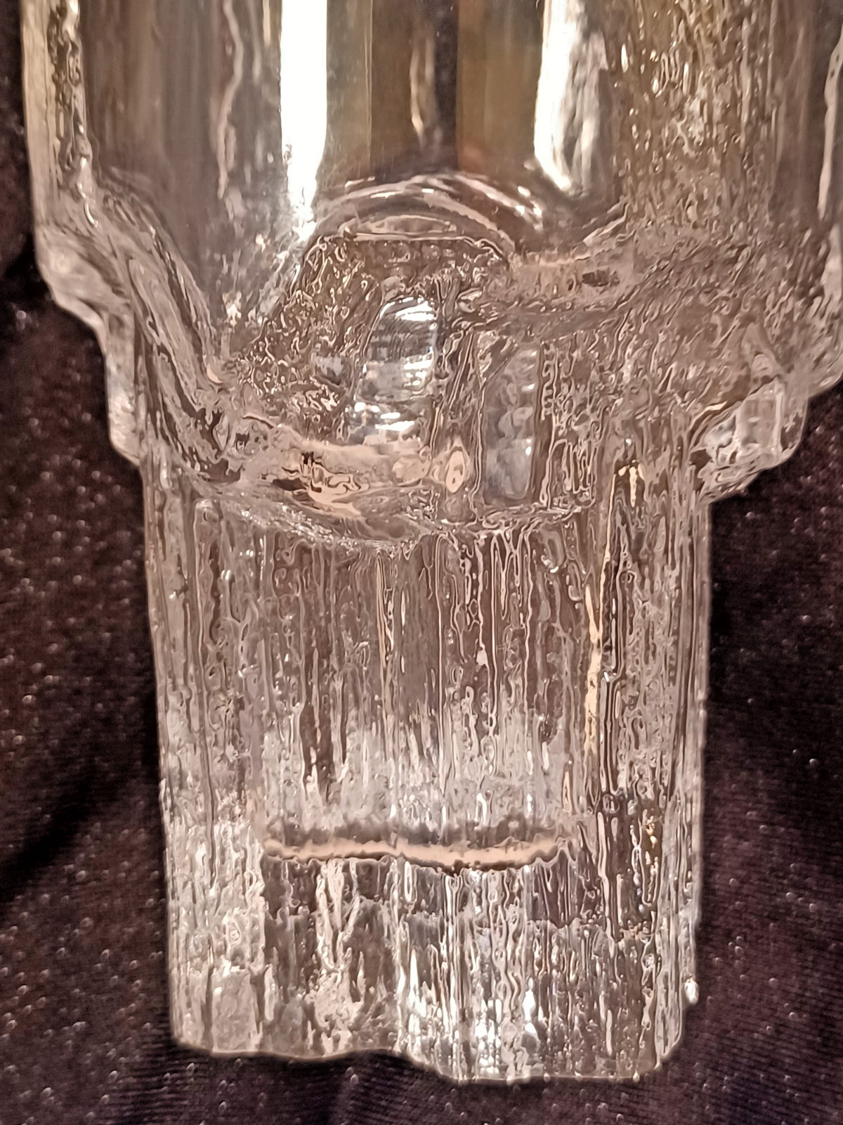 Vtg littala Molded Glass Vase by Tapio Wirkkala Minerva Iceberg Vase / Finland