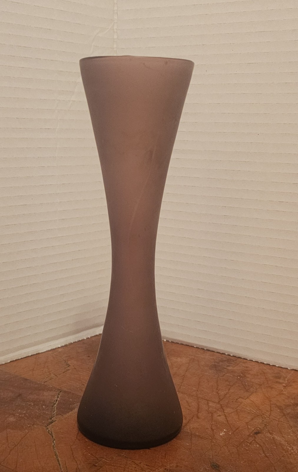Mid Century Modern Vase, Matte Brown Glaze, 11.5 Inches Tall