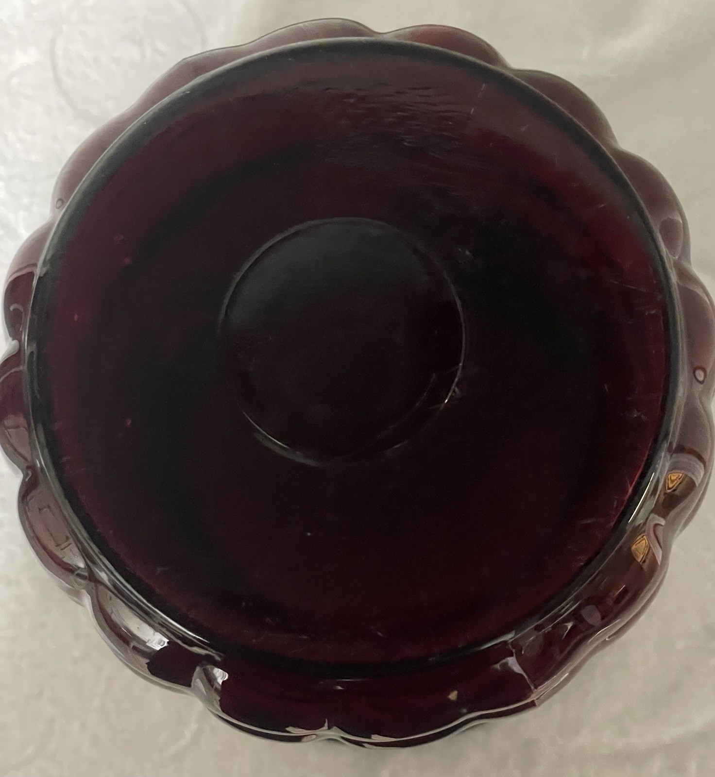 1940s Anchor Hocking ROYAL RUBY Red Pineapple 9″ VASE