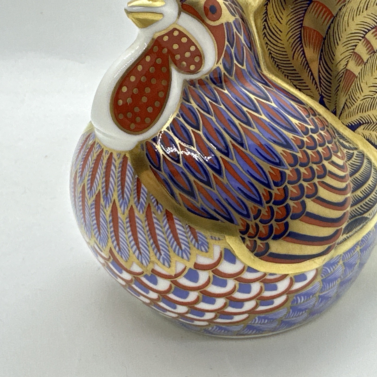 VTG Royal Crown Derby Rooster Paperweight Fine English Bone China Figurine