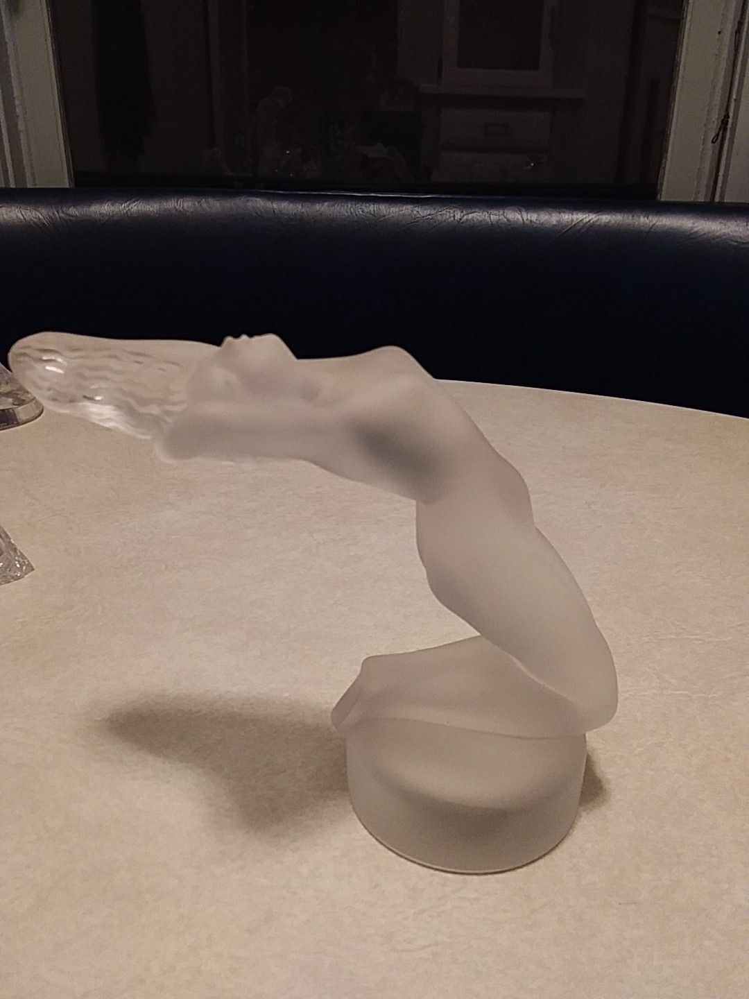 Lalique France Lady “Chrysis” Frosted Glass Crystal Nude Woman Sculpture Statue