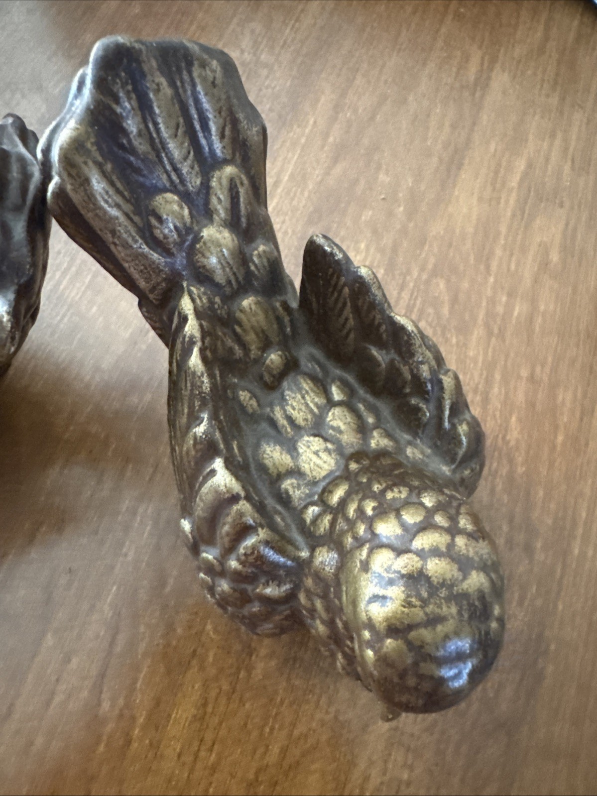 Vintage Gold Painted Ceramic Turtle Doves Pair Mid Century Modern