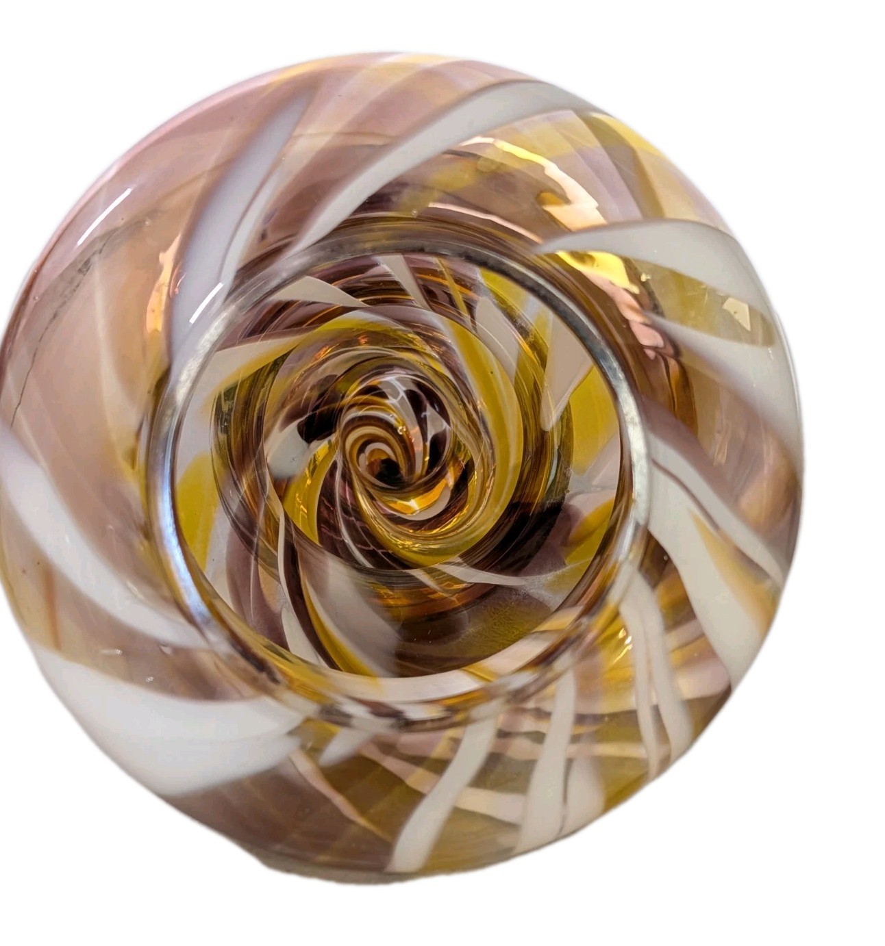 Murano Style Hand Blown Glass Christmas Tree 10″ Swirl Artisan Abstract Nature