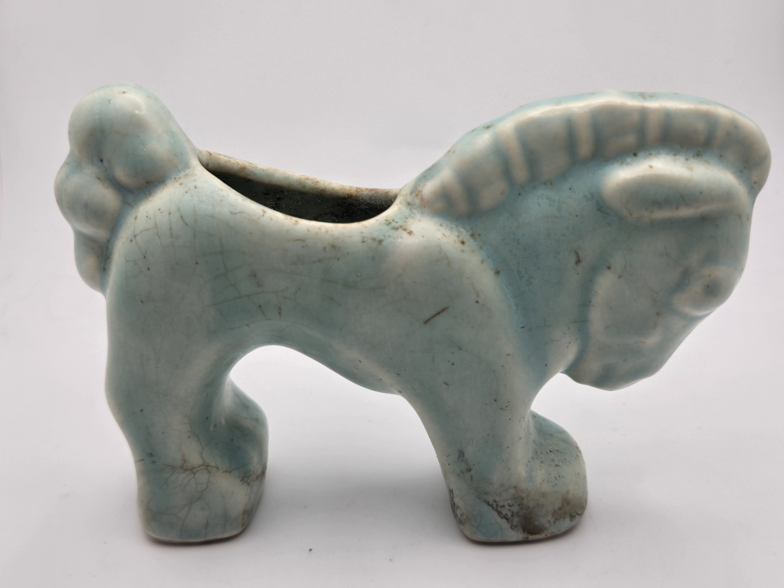Vintage Collectable McCoy Pony Miniature Planter In Matte Light Blue