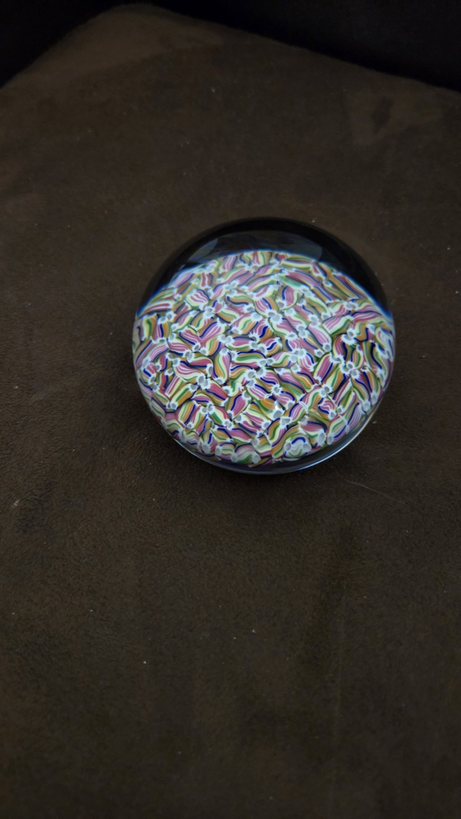 Rare Vintage Baccarat Crystal Candy Cane Multicolor Paperweight