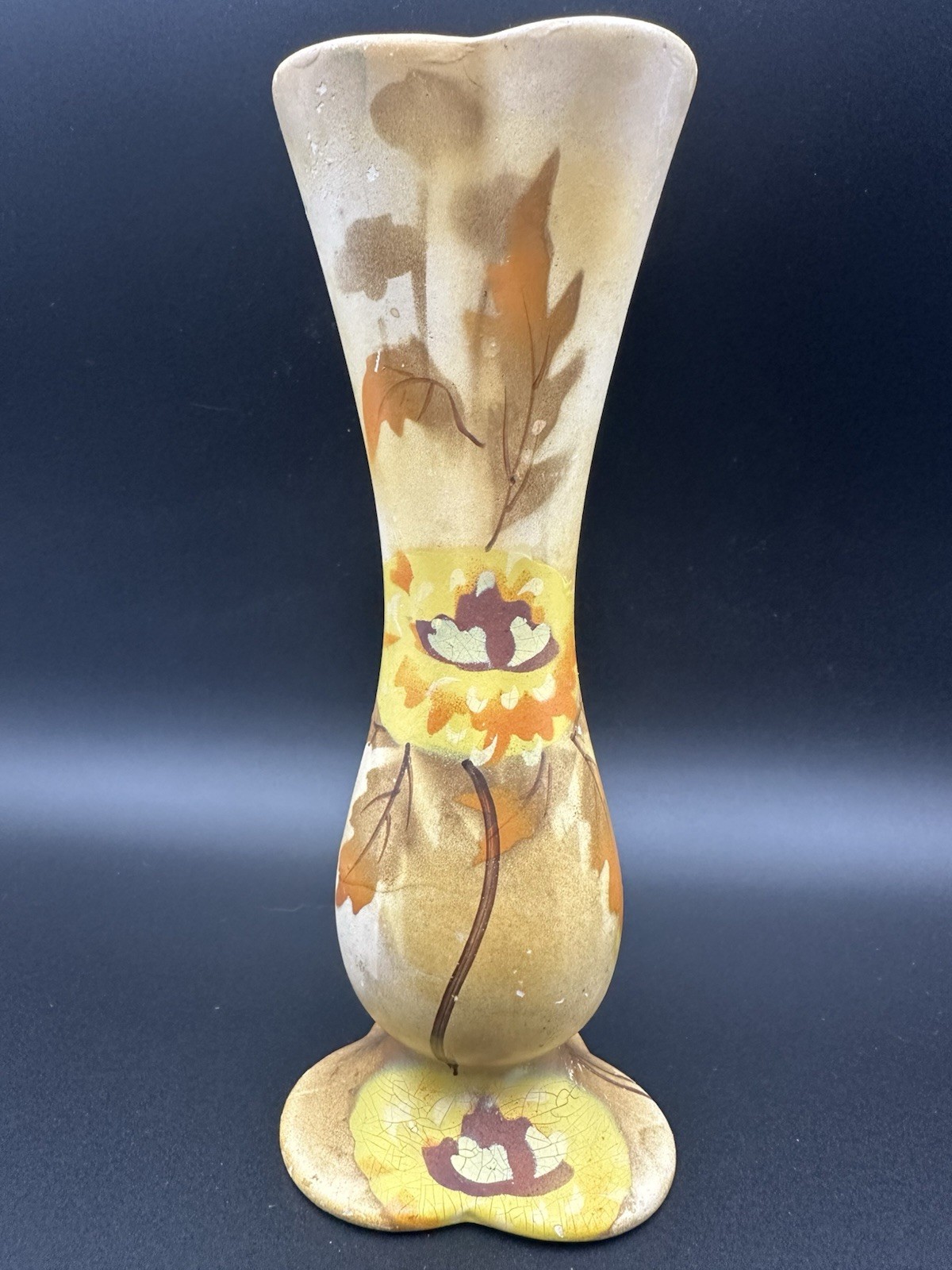 Antique Vase Vintage Royal Crown Pottery Vase Made in England Mid 20th Century