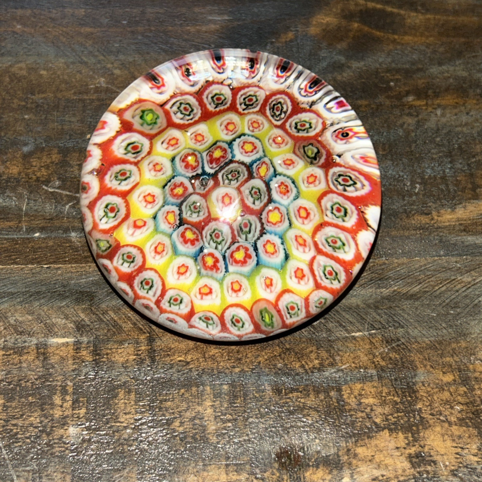Millefiori Floral Paperweight Stunning Canes Floral Designs 3”