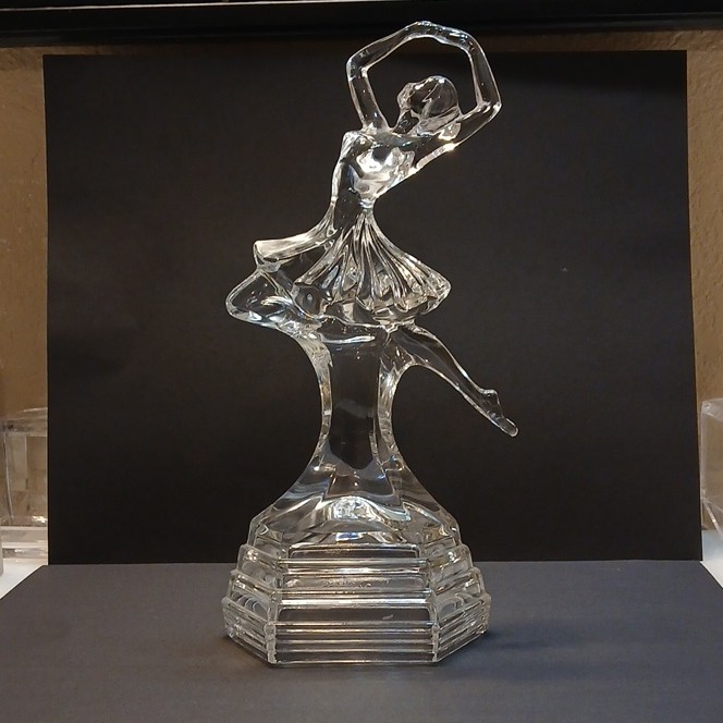 Clear Glass Ballerina Ballet Figurine, Decorative, 10 in Tall