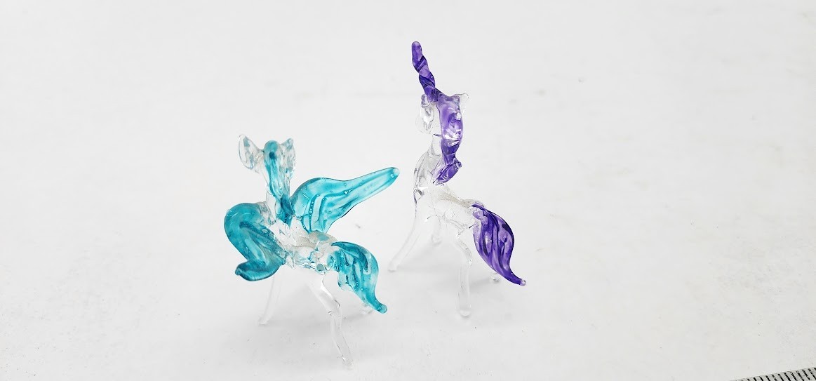 Pegasus Alicorn Celestia & Unicorn Horse Pony Princess Luna -Handblown Glass