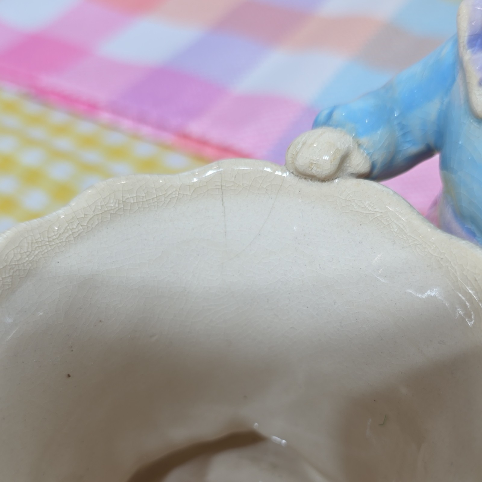 Department 56 Ceramic Rabbit Easter Bunny Tea Cup Candle holder Floral Pastel