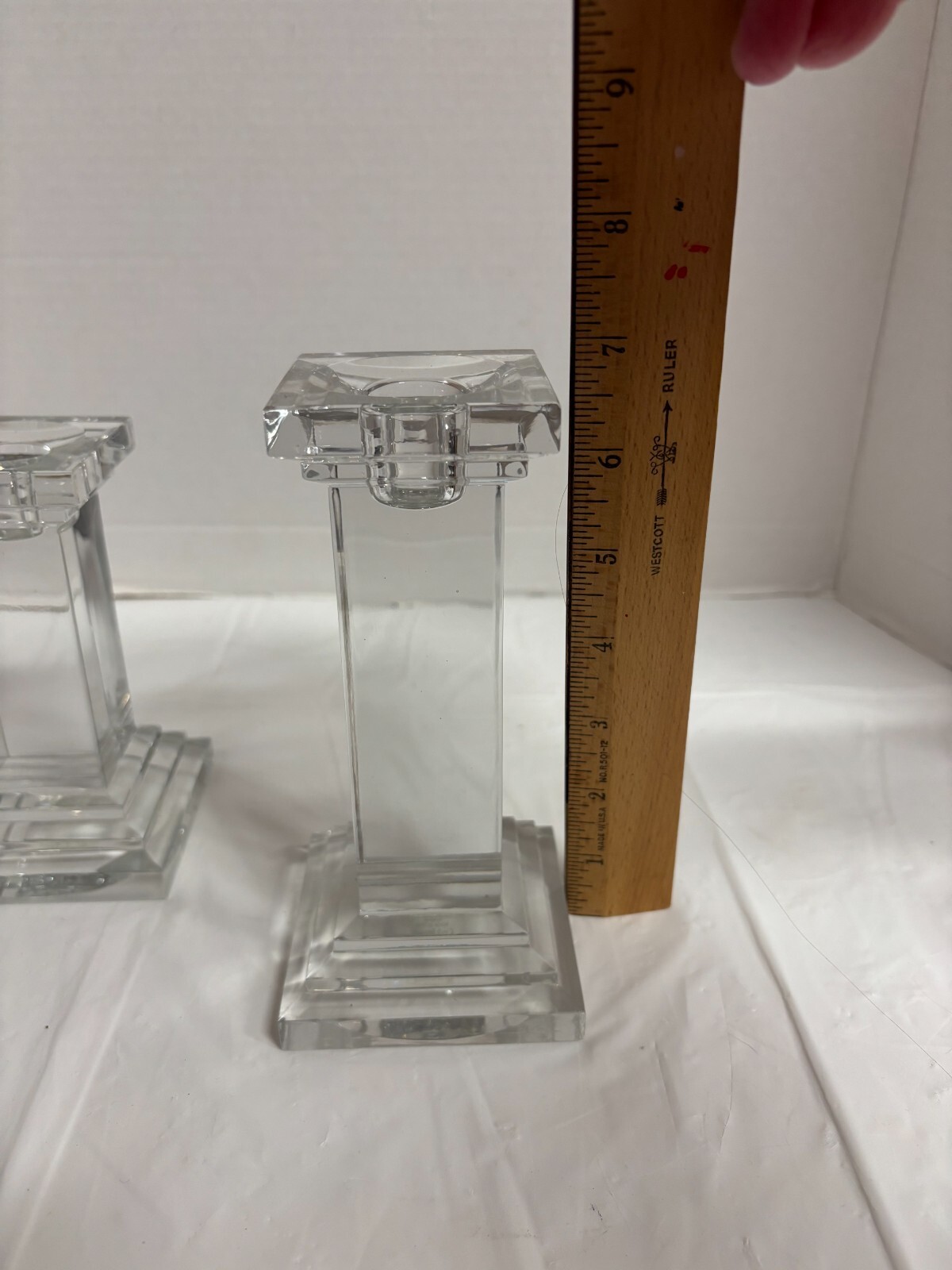 Royal Limited Crystal Taper Candlesticks Set of 3 24% Full Lead Crystal Czech