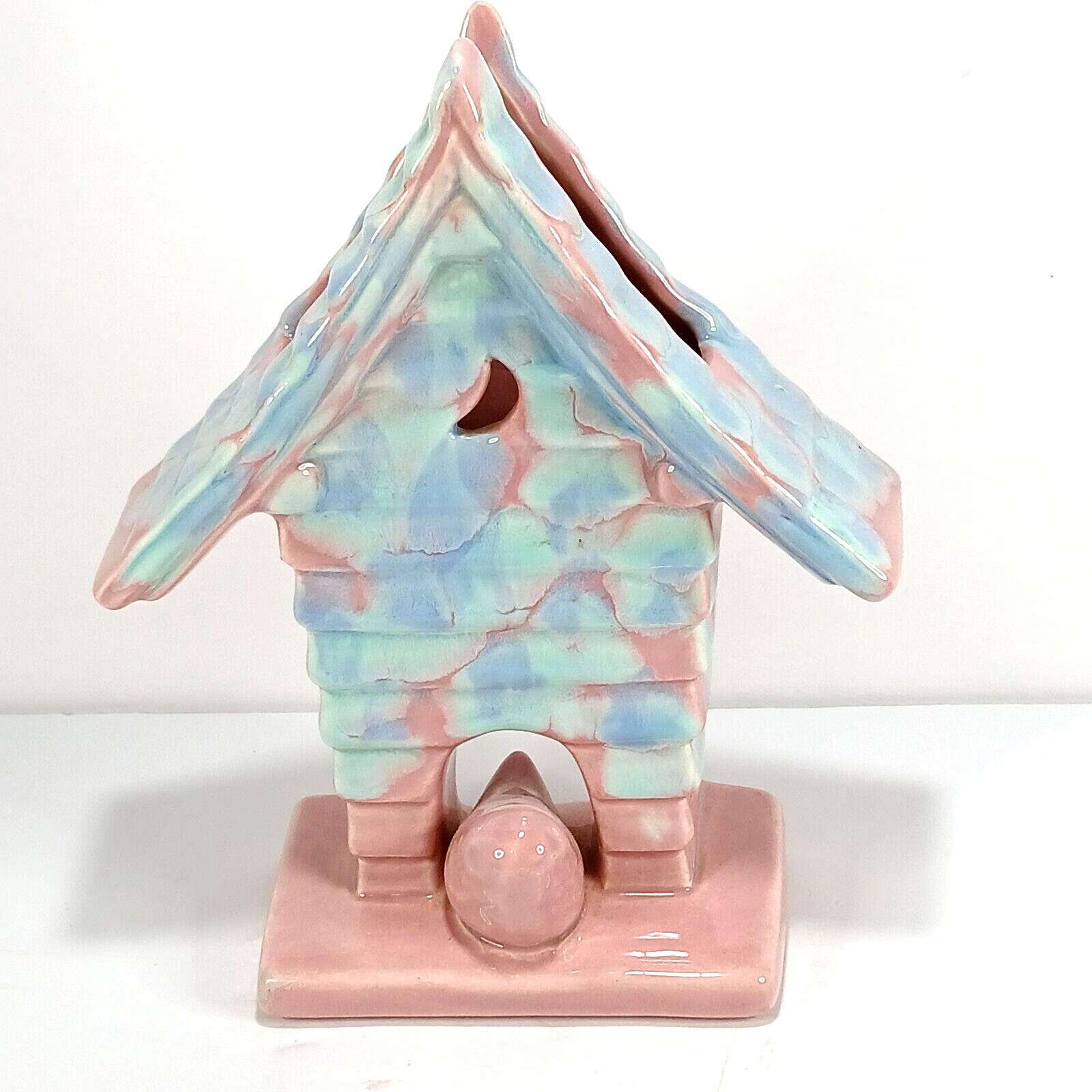 Royal Haeger Wren Bird House Planter Mauve Agate One Bird 6.75 inches
