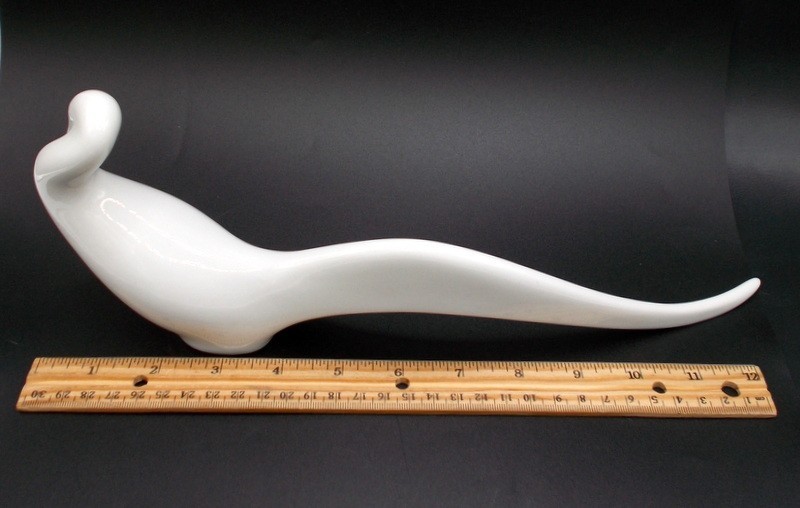Vintage Royal Dux Jaroslav Jezek Porcelain Bird Figurine MCM Abstract White