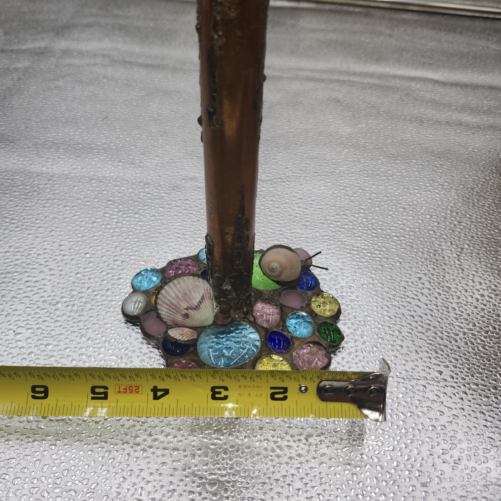 Diane Markin Handmade Jewel Glass Copper Metal Drip Candlestick sNAIL