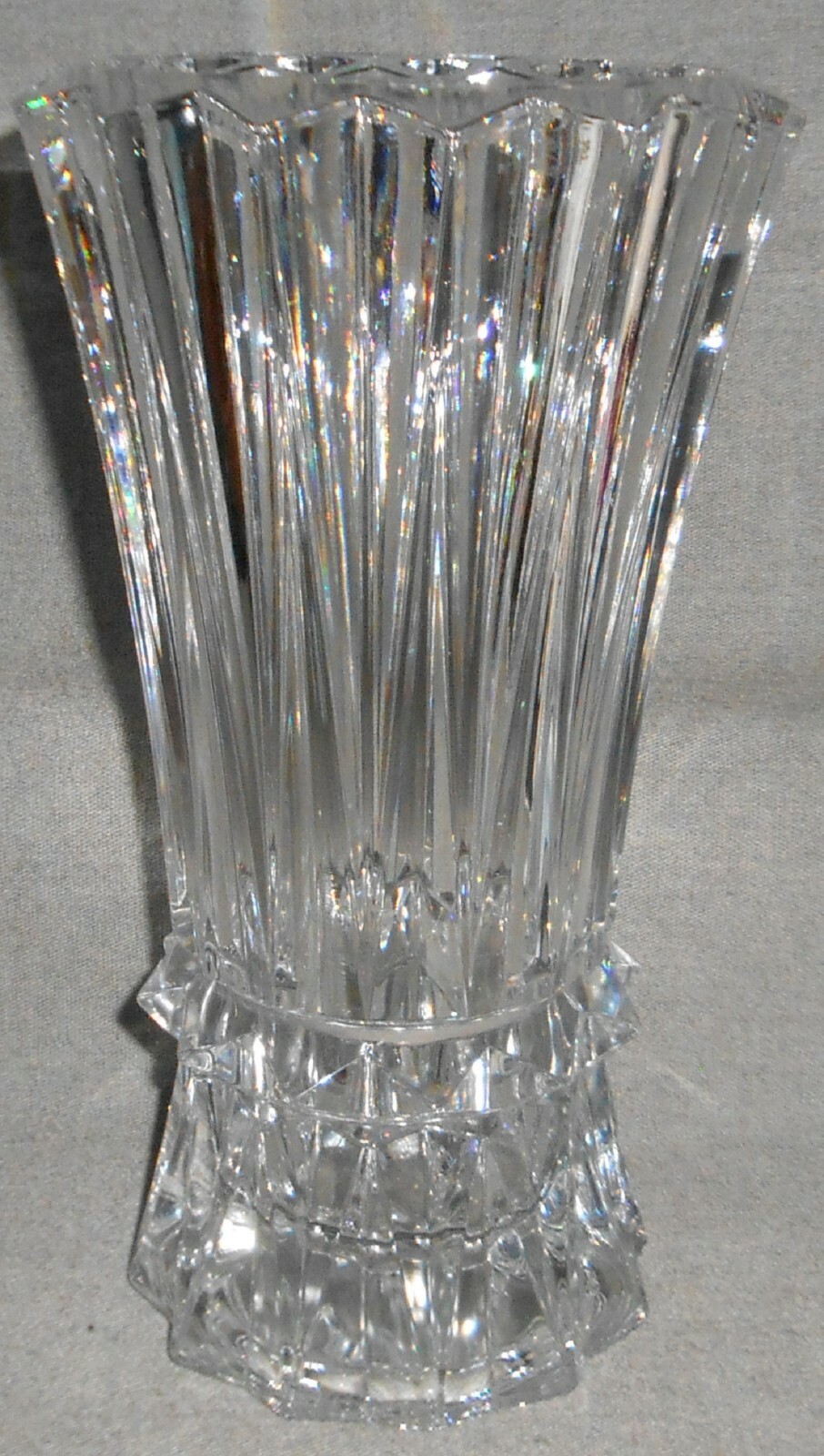 1998-2003 Mikasa Crystal RAINIER PATTERN 10 1/4″ Vase GREAT DESIGN!