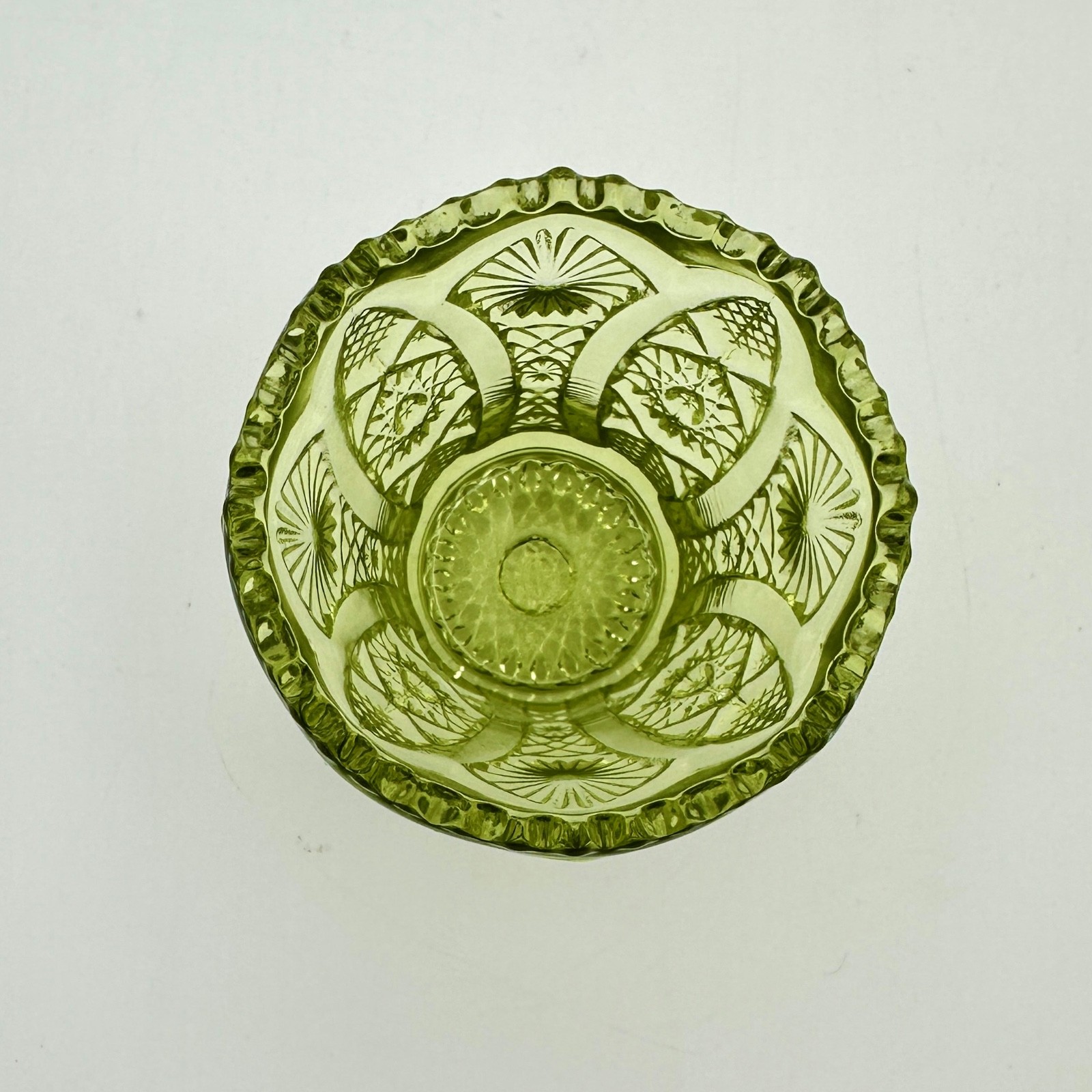 Vintage Imperial Glass Bellaire Verde Octagon Toothpick / Mini Vase Ships Free