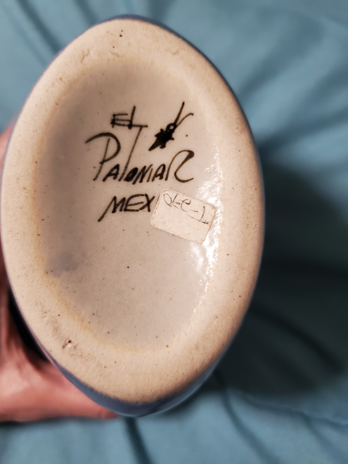 Mexico pottery El Palomar Vase Ken Edwards Tonala Bird Floral Double Side signed