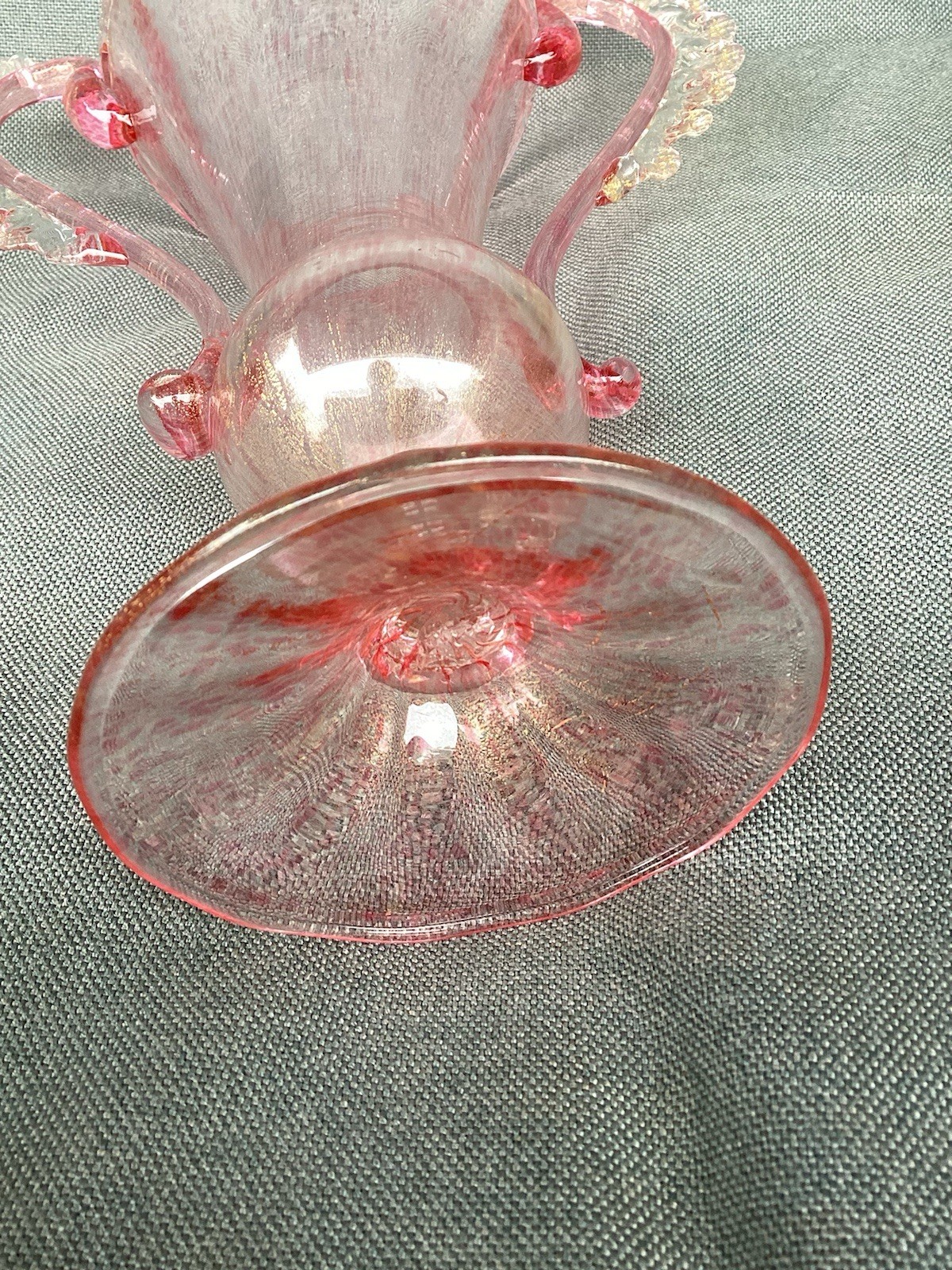 Antique Cranberry / Rose’ ….Venetian Glass Vase ….