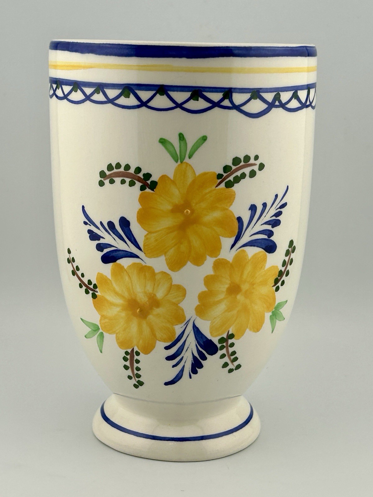 Vintage Jay Willfred Andrea By Sadek Floral Design Pottery Vase Made In Portugal