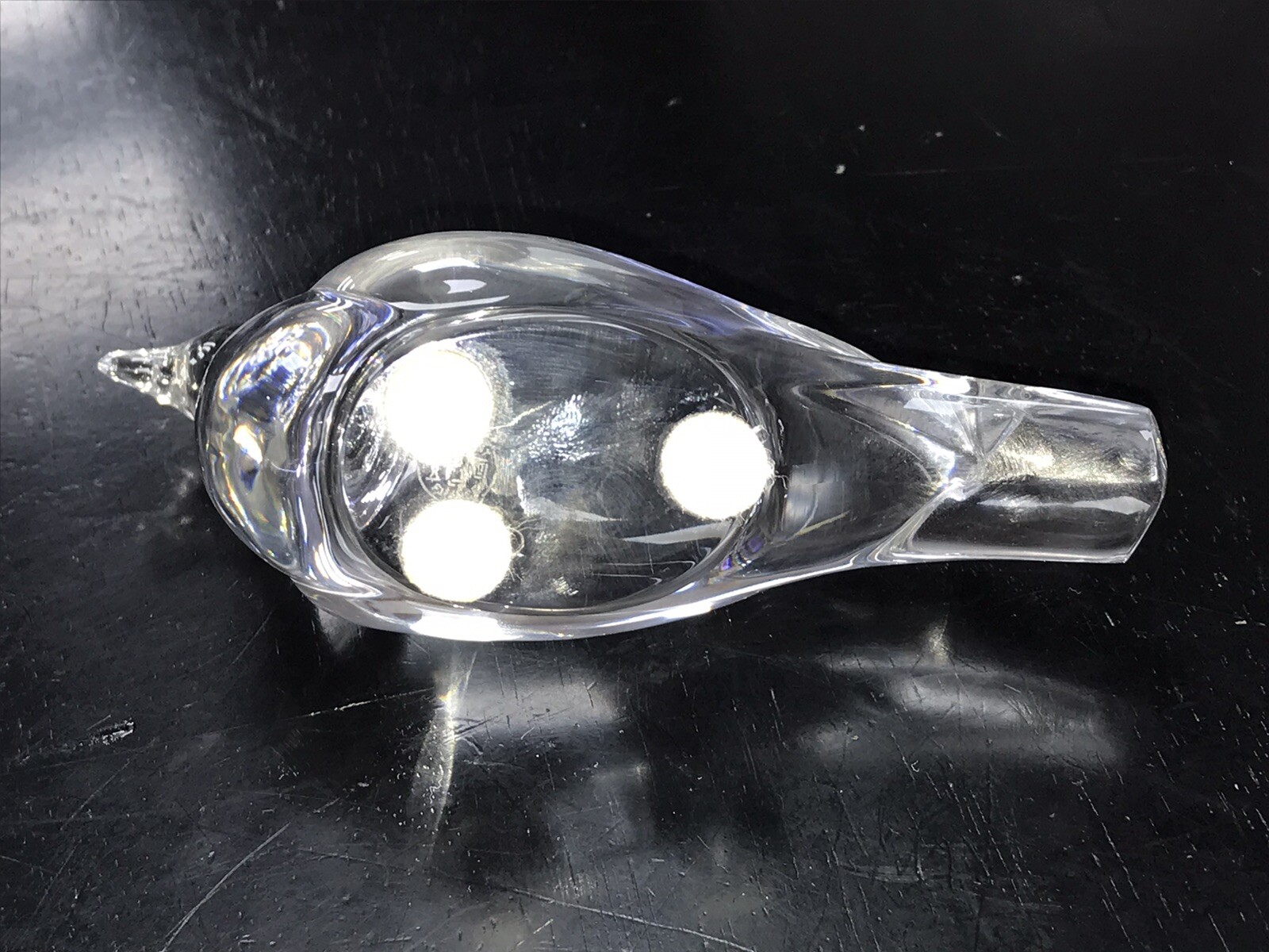 Baccarat France Crystal French Art Glass Turtle Dove Bird Paperweight Figurine
