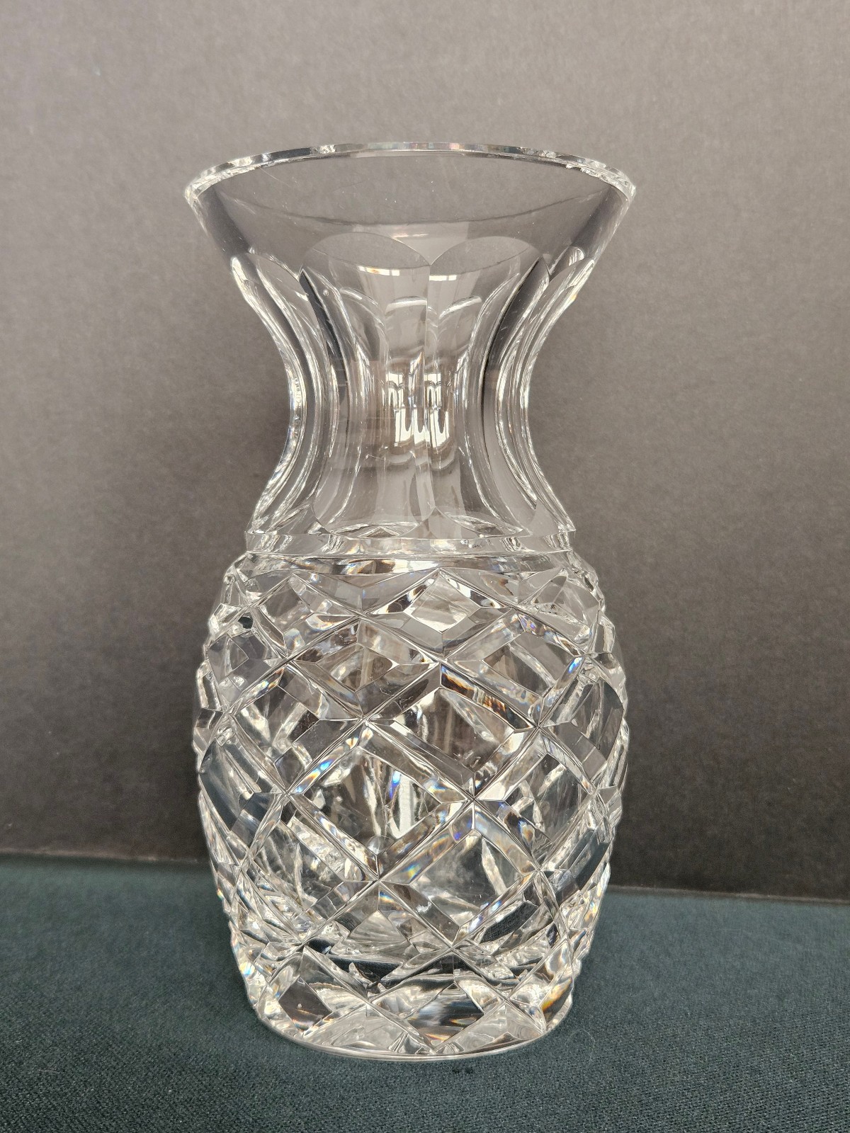 Vintage Waterford GLANDORE Crystal Cut Vase Flared w Stamp