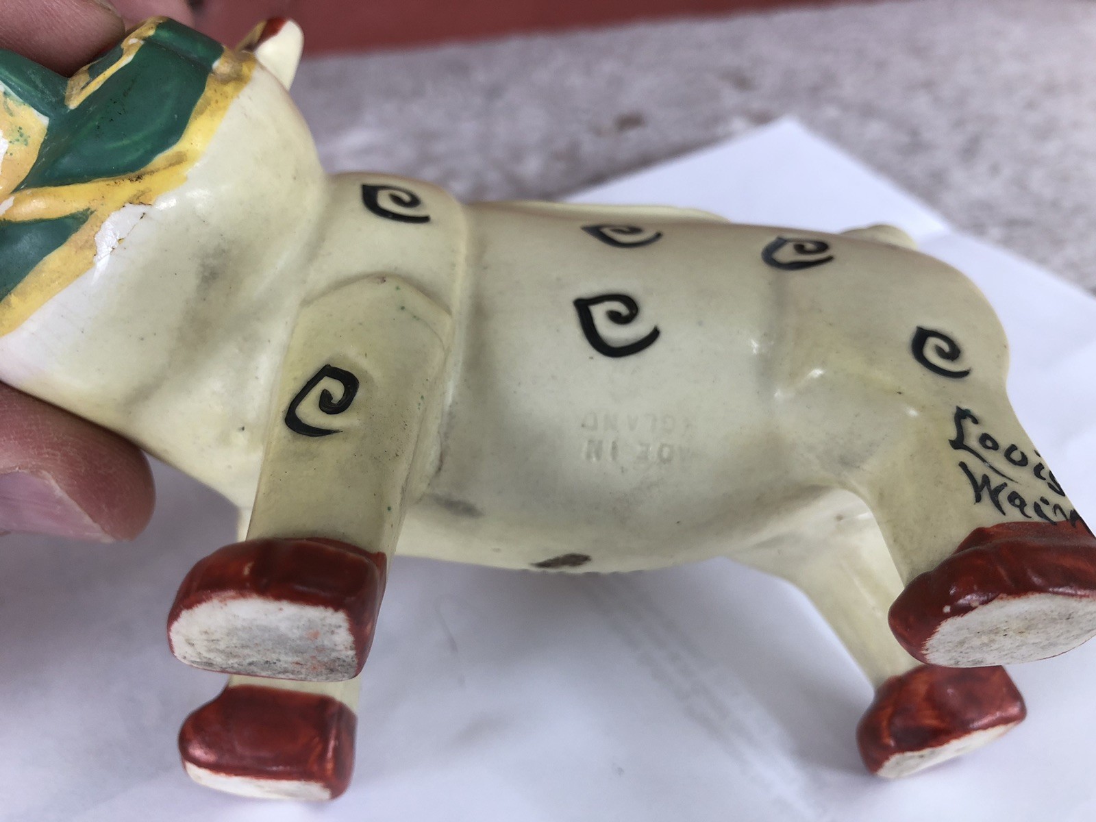 VERY RARE 1914 LOUIS WAIN “LUCKY BULLY BULLDOG” VASE**NICE UNRESTORED ORIGINAL**