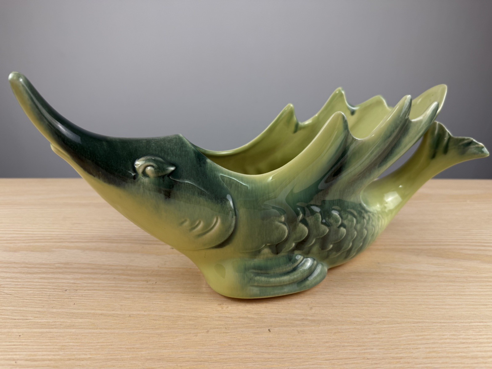 Vintage Beauceware 421 Swordfish Planter Canada MCM Ceramic Fish Vase