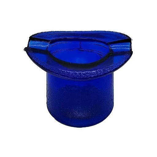 Lowell Cobalt Blue Top Hat Glass Jar Vintage Ashtray Trinket Toothpick Mini Vase